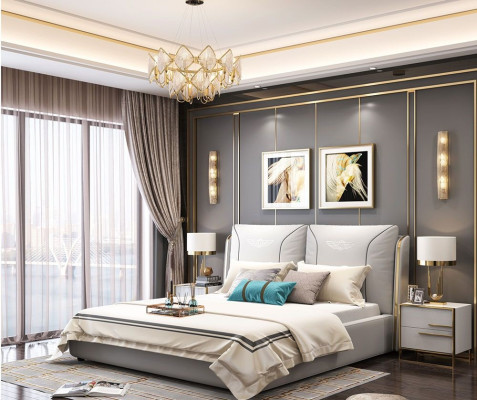 Ehe Doppelbett Lederbett Betten Bett Leder Polster Schlafzimmer Bettgestell
