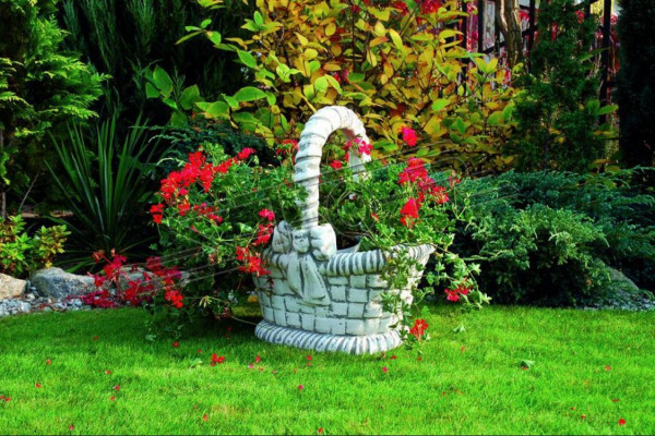 Figur Blumenkübel Pflanz Kübel Dekoration Weiß Figur Blumentöpfe Garten