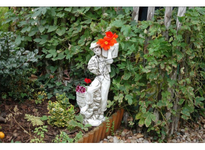 Figur Blumenkübel Weiß Pflanz Kübel Dekoration Figur Blumentöpfe Garten
