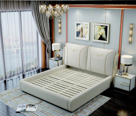 Lederbett Neu Betten Polsterbett Doppelbett Designer Bett Ehebett