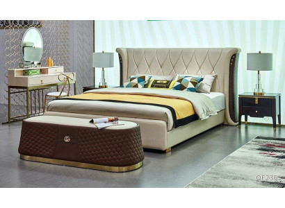 Doppelbett Bett Ehebett Design Luxus Luxur Polsterbett Designbett Leder Betten
