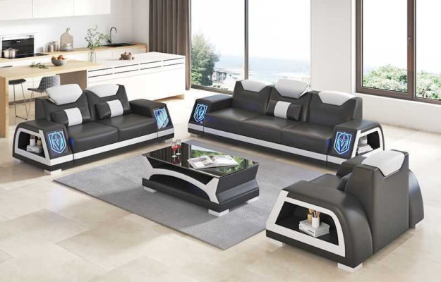 Komplette Couchgarnitur Sofagarnitur Ledersofas Sofa 3tlg Sofas Braun