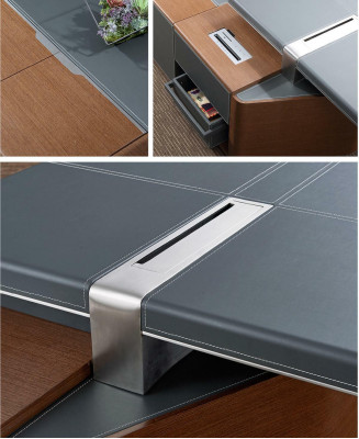 Luxus Schreibtisch Leder Holz Tische Büro Tisch Einrichtung Designer