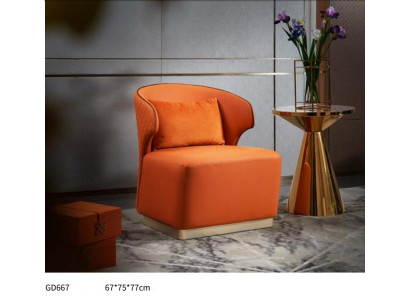 Sessel Orange Luxus Stoff Wohnzimmer Textil Neu Kreative Modern Design