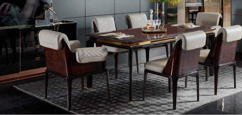 Stühle Esszimmer Modern Design Möbel Holz Luxus Beige 4x Lehn Stühle Essstuhl