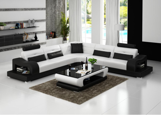 Ledersofa Couch Wohnlandschaft L Form Dekor Design Modern Sofa Eck Sofas