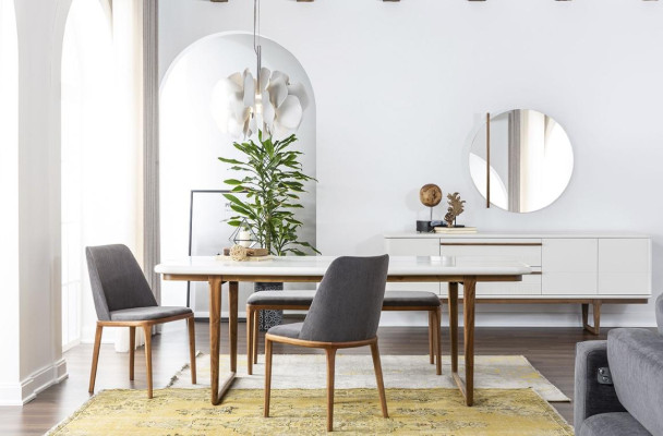 Essgruppe Essecke Esszimmer Esstisch Stühle Tisch Set 8tlg Holz Weiß