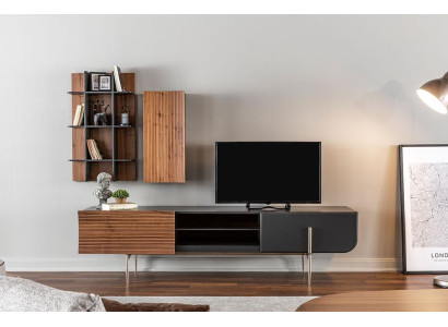 rtv Lowboard tv Ständer Regale Sideboard Holz Modern Braun Wohnzimmer