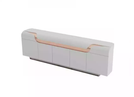 Ein luxuriöses Set für ein hochwertiges Büro im futuristischen Stil
