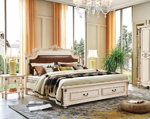 Bett Polster Design Luxus Doppel Hotel Betten Schlafzimmer Barock Holz Möbel Neu