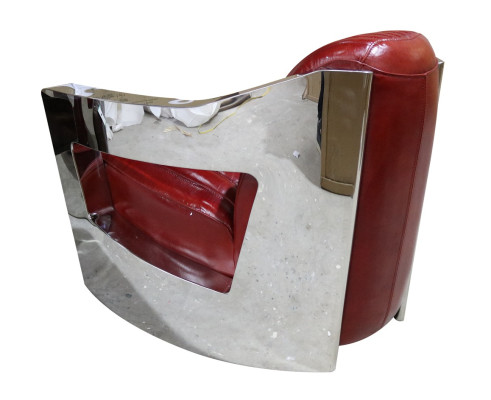 Vintage Ledersessel Rot Echtleder Retro Sessel Design Clubsessel aviator