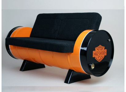 Industrielles Modernes Speisendes Sofa Leder Eisen Trommel Restaurant Bank Sofa