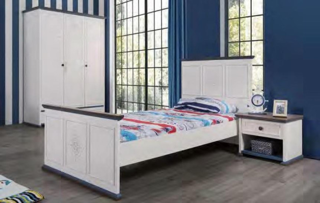 Schlafzimmer Kinderzimmer Set Modern Schrank Kommode Tisch Holz Weiß Neu 5tlg.