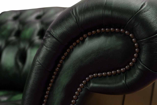 Chesterfield Couch Sofa Polster 3 Sitzer Leder Couchen Sitz Grüne Neu