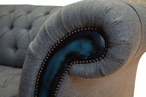 Chesterfield Sofa Polster Designer Couchen Sofas Garnitur Dreisitzer Grau