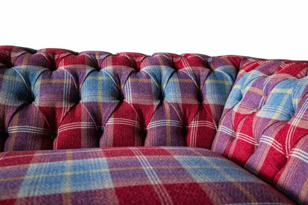 Chesterfield Modern 3 Sitzer Designer Sofa Luxus Polster Couch Stoff Textil Neu