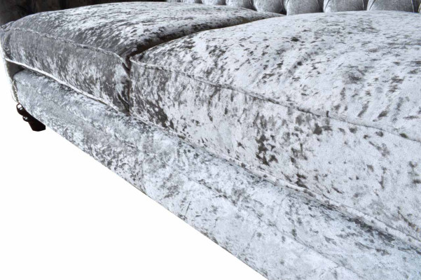 Chesterfield Couch Textil Samt Stoff Sofa Möbel Design 3 Sitzer Lila