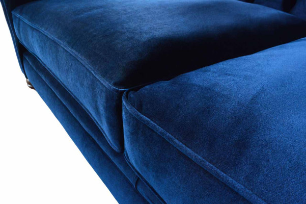 Dreisitzer Sofa 3 Sitzer Sofas Blau Stoff Wohnzimmer Luxus Sitz xxl big