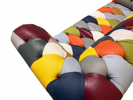 Chesterfield 3 Sitzer Stoff Design Couch Polster Textil Modern Sofa Neu