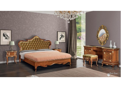 Schlafzimmer Bett Nachttisch Schminktisch Hocker Polsterbett Doppelbett Set 5tlg