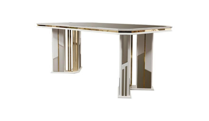 Komplette Essgruppe Essecke Esszimmer Esstisch Stühle Weiß Set 9tlg