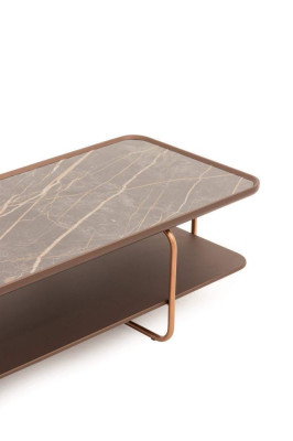 Modern Couchtisch Gold Farbe mit Porzellan Arbeitsplatte Stilvoll neu