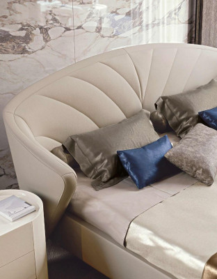 Bett 2x Nachttische Schminktisch mit Spiegel Hocker Set 5 tlg Italienische Möbel