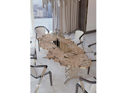 Echtholz Tisch Design Tische Holz Esszimmer Wohnzimmer klassisches Esszimmer neu