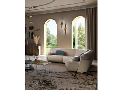 Ecksofa L-Form Gepolstertes Sofa Couch Sofas Wohnzimmer Möbel Italien Bizzotto