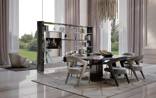 Luxus Esstisch Designer Tisch Marmor Massivholz Esszimmer Bizzotto Italienische