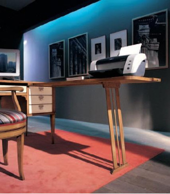 Büro Set Holztisch Stuhl Schreibtisch Regal Schränke 2tlg. Italienische Möbel