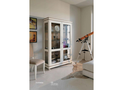 Massive Holz Vitrinen Glas Schrank Echtholz Vitrine Wohnzimmer Möbel Anrichte