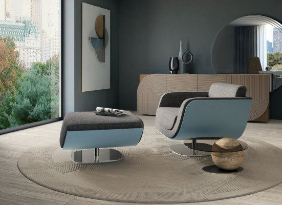 Drehbarer Sessel Design Bizzotto Wohnzimmer Italienische Möbel Relax Lehnstuhl