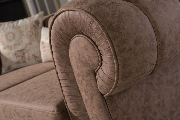 Stilvoller Brauner Chesterfield Zweisitzer Designer 2-er 2-Sitzer Couch