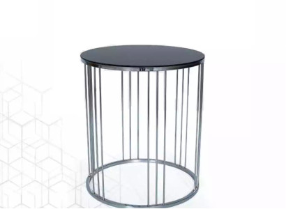Beistelltisch Wohnzimmer Möbel Material Edelstah schwarz Design Modern