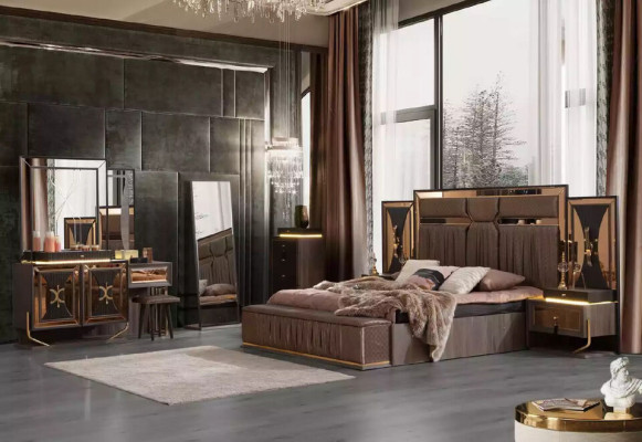 Luxuriöse Gold Schminktisch Konsoletisch Frisiertisch Holz Konsole Neu