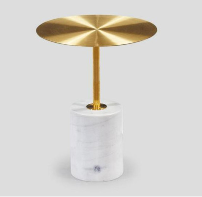 Luxus Weißer Ablagetisch Wohnzimmer Beistelltisch Kunstmarmor Couchtisch