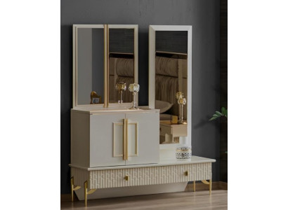 Schminktisch Frisiertisch Konsolentisch Holz Weiß Luxus Moderne Set