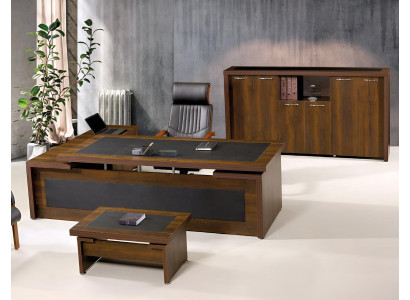 Eckbürotisch Komplette Büro Bürotisch Set 3tlg Holz Braun Büromöbel