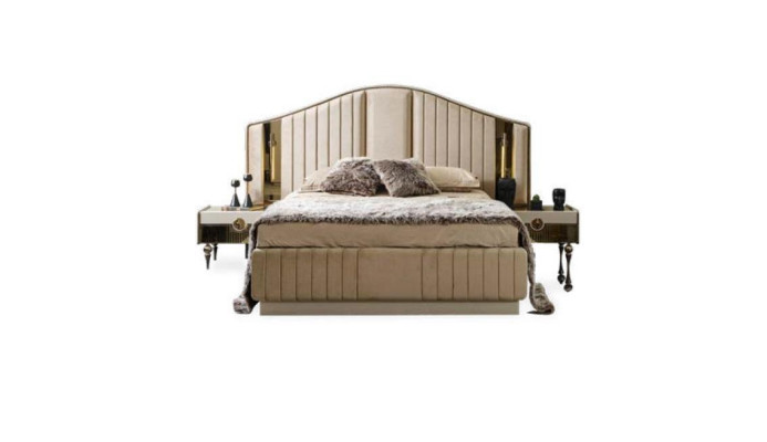 Schlafzimmer Luxus Möbel Set Bett 2x Nachttische Kleiderschrank Schrank
