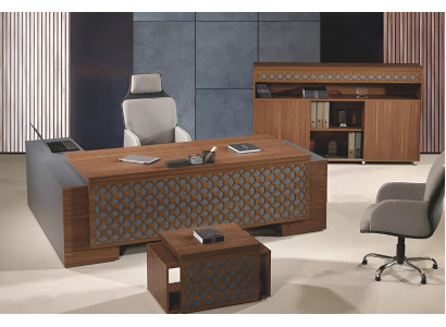 Eckbürotisch Komplette Büro Bürotisch Set 3tlg Holz Braun Büromöbel