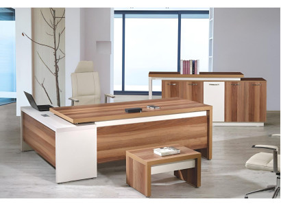 Komplette Arbeitszimmermöbel Eckbürotisch 3tlg Holz Braun Büromöbel