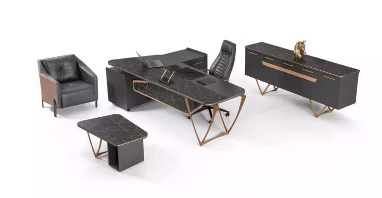 Designer Schreibtisch Büro Einrichtung Luxus Klasse Eckschreibtisch 3tlg