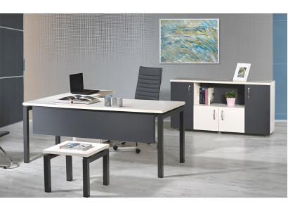 Komplettbüro Eckbürotisch Büromöbel 3tlg Holz Set Grau Computermöbel