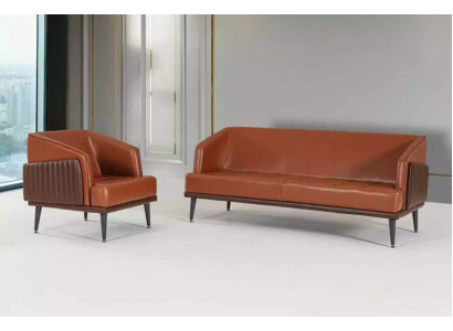 Luxus Office Garnitur Dreisitzer Sessel Arbeitszimmer Garnitur Stoffmöbel