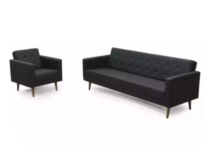 Komplette Sofagarnitur Sessel Dreisitzer Stil Möbel Arbeitszimmer 