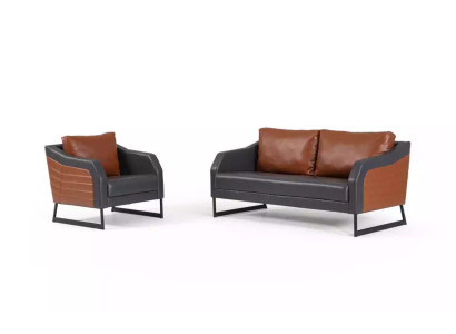 Büro Sofagarnitur Zweisitzer Sessel Luxus Couch-Set Designer Sitzgruppe