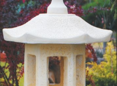 Außenleuchte Lampe Terrassen Stein Skulptur Leuchte Beleuchtung Laterne Garten