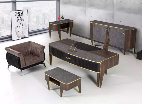 Schreibtisch Mit Schubladen Arbeitszimmermöbel Tisch Luxus Office 220x95