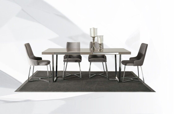 Essgruppe Esszimmer Gruppe Essecke Esstisch Stühle 10tlg Holz Grau